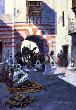  árabe - Escena callejera en Arabia 1908 Charles Marion Russell Arab